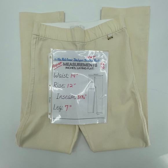 Lilly Pulitzer Women's Declynn Bi-Stretch Slim Pants, NWT, Cream, Sz. 10 - Picture 14 of 14